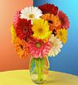 Gerbera Daisy Bouquet with Clear Glass Vase
